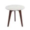Contemporary Home Living 15.5" White and Brown Round Italian Carrara Marble Side Table